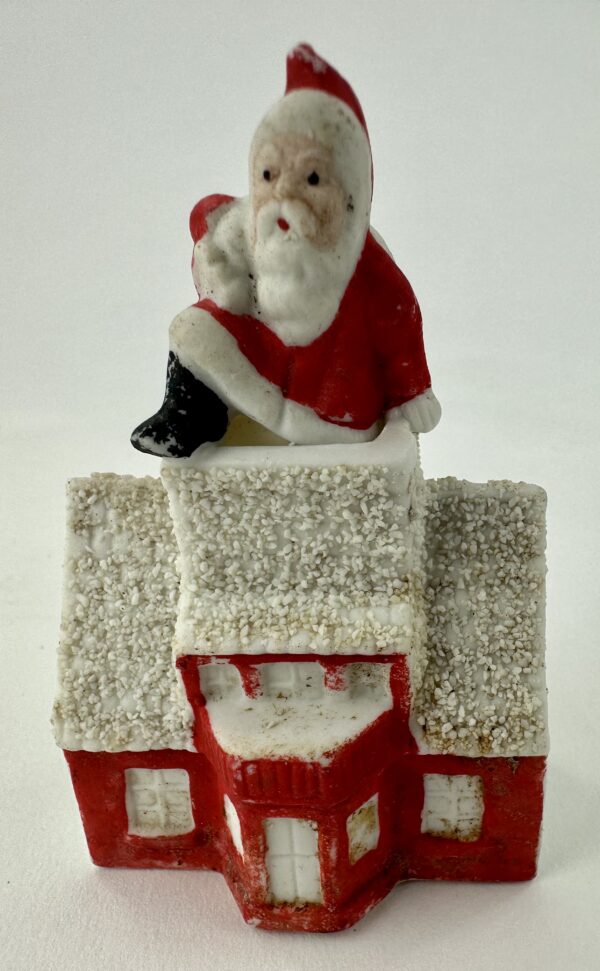 Antique Bisque Porcelain Santa Cake Decoration