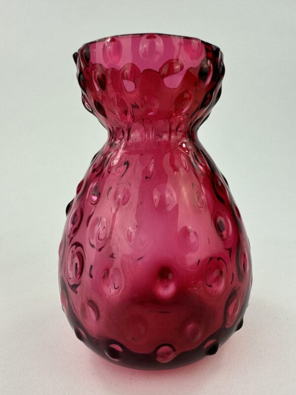 Cranberry Glass Hyacinth Flower Bulb Vase