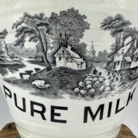 Antique Ironstone Pure Milk Pail Farmyard