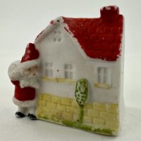 Antique Bisque Santa House Cake Decoration