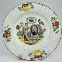 Creamware Pottery Reverend John Wesley Plate