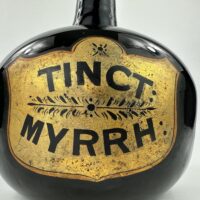 Antique Black Glass Apothecary Carboy