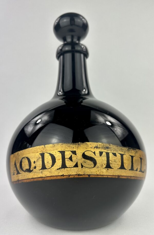 Purple Glass Chemist Onion Bottle Aq Destill