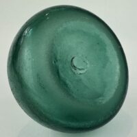Antique Glass Aquamarine Onion Bottle Tiny!