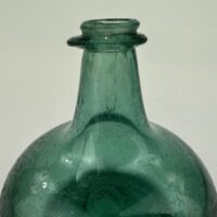 Antique Glass Aquamarine Onion Bottle Tiny!