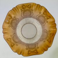 Antique Orange Glass Oil Lampshade