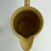 Antique Yellow Mochaware Pottery Jug