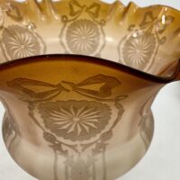 Antique Orange Glass Oil Lampshade