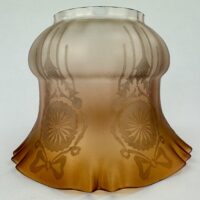Antique Orange Glass Oil Lampshade