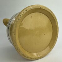 Antique Yellow Mochaware Pottery Jug