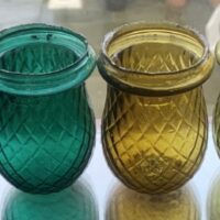 Antique James Powell Glass Christmas Fairy Lamps Night Lights Whitefriars