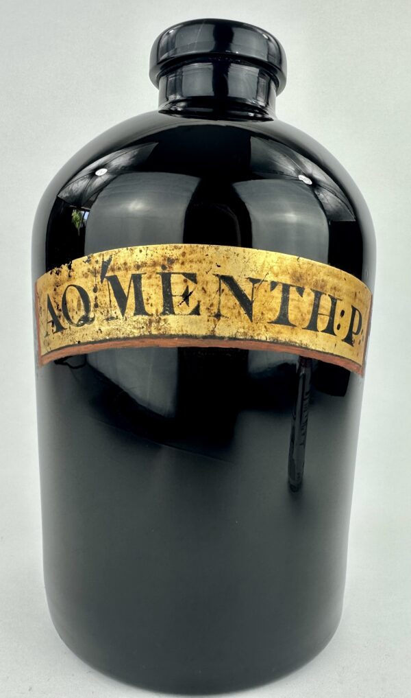 Purple Glass Apothecary Bottle Aq Menth