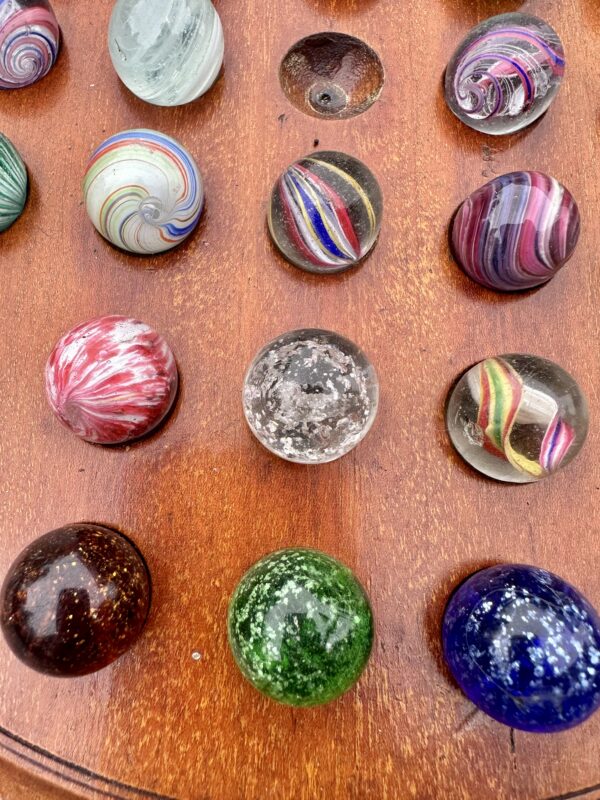 Antique Solitaire Board Superior German Marbles
