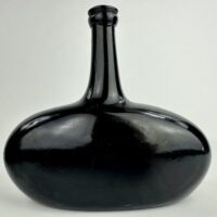 German Black Glass Boot Bottle C1750