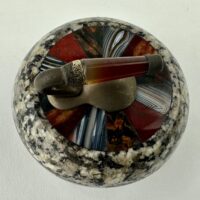 Scottish Agate Curling Stone Inkwell Inkpot