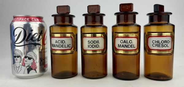 Four LUG Amber Apothecary Chemist Bottles