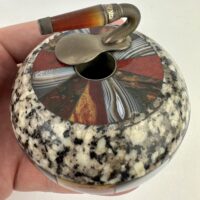 Scottish Agate Curling Stone Inkwell Inkpot