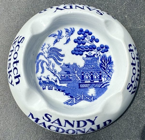 Sandy Macdonald Scotch Whisky Willow Pattern Ashtray
