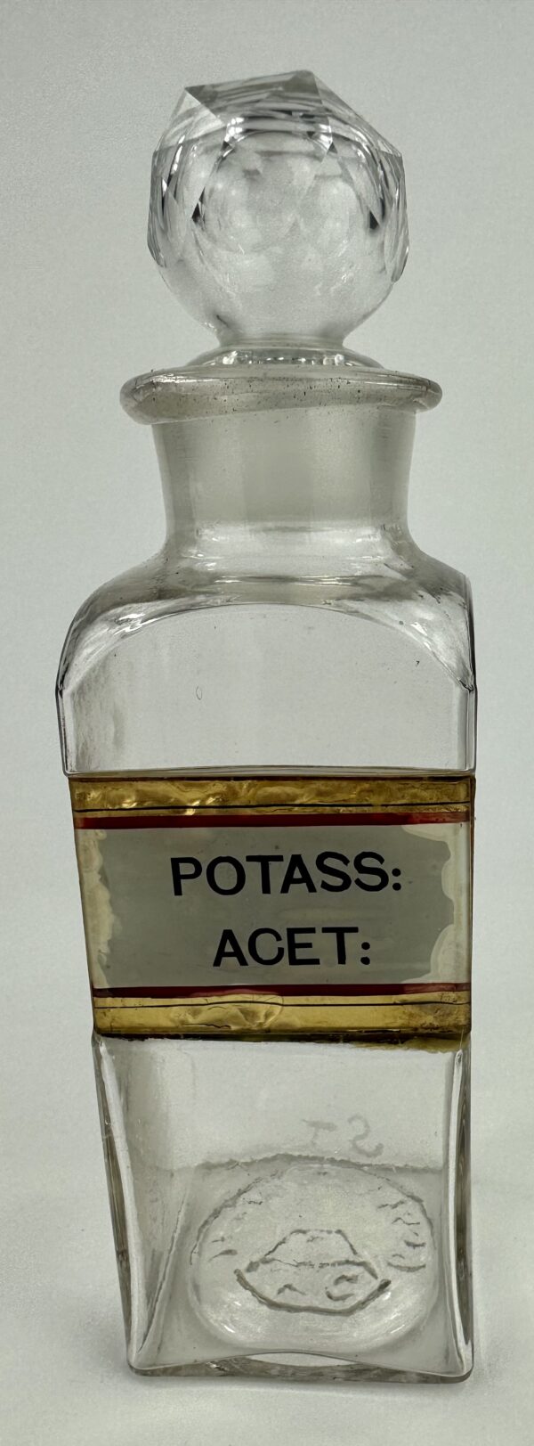 Square LUG Apothecary Chemist Bottle York Glass Co