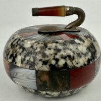 Scottish Agate Curling Stone Inkwell Inkpot