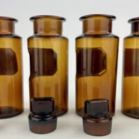 Four LUG Amber Apothecary Chemist Bottles