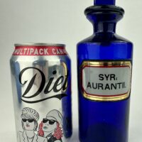 Rare Split Size Blue Glass LUG Pharmacy Bottle