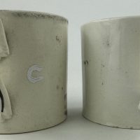 Antique Pottery Children’s Mug Playing Marbles