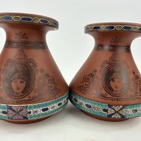 Terracotta Prattware Hyacinth Bulb Vases