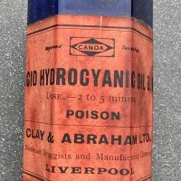 Blue Glass Poison Bottle Acid Hydrocyanic