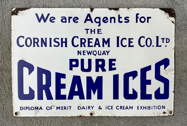 Cornish Ice Cream Enamel Sign Newquay