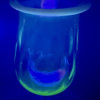 Antique Uranium Glass Fairy Lamp Night light