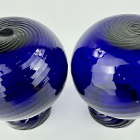 Antique Cobalt Blue Glass Pontilled Hyacinth Vases
