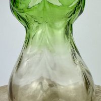 Green Hyacinth Glass Bulb Vase Pontil