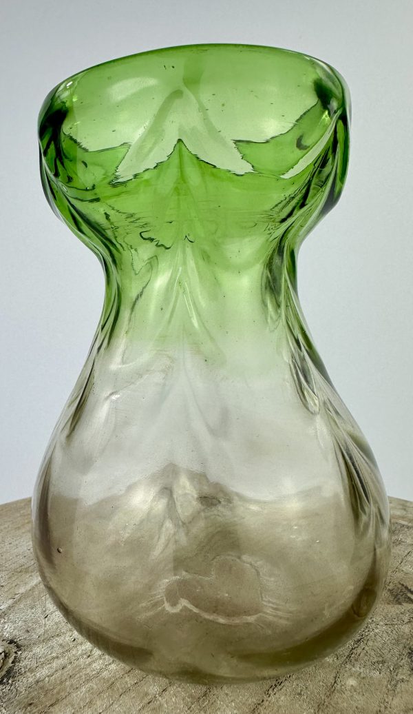 Green Hyacinth Glass Bulb Vase Pontil