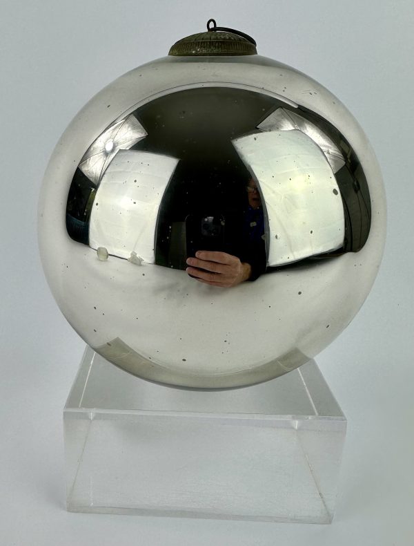 Antique Vergo Glassworks Witch Ball Silver