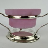 Satin Glass Fairy Lamp Silver Plate Holder