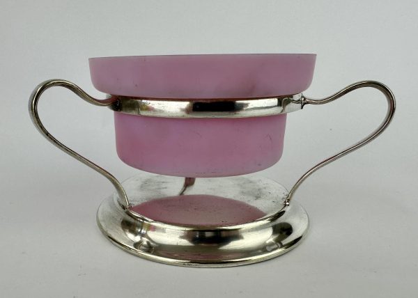 Satin Glass Fairy Lamp Silver Plate Holder
