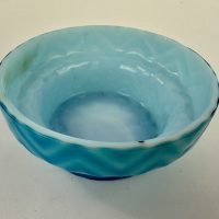Blue Herringbone Design Glass Fairy Lamp Base