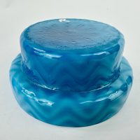Blue Herringbone Design Glass Fairy Lamp Base
