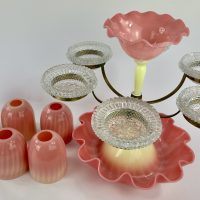 Burmese Glass Fairy Lamp Epergne