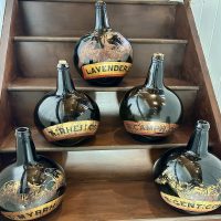 Exceptional Apothecary Chemist Black Glass Bottles