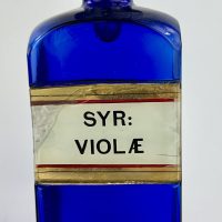 Cobalt Blue Glass Chemist Syrup Bottle