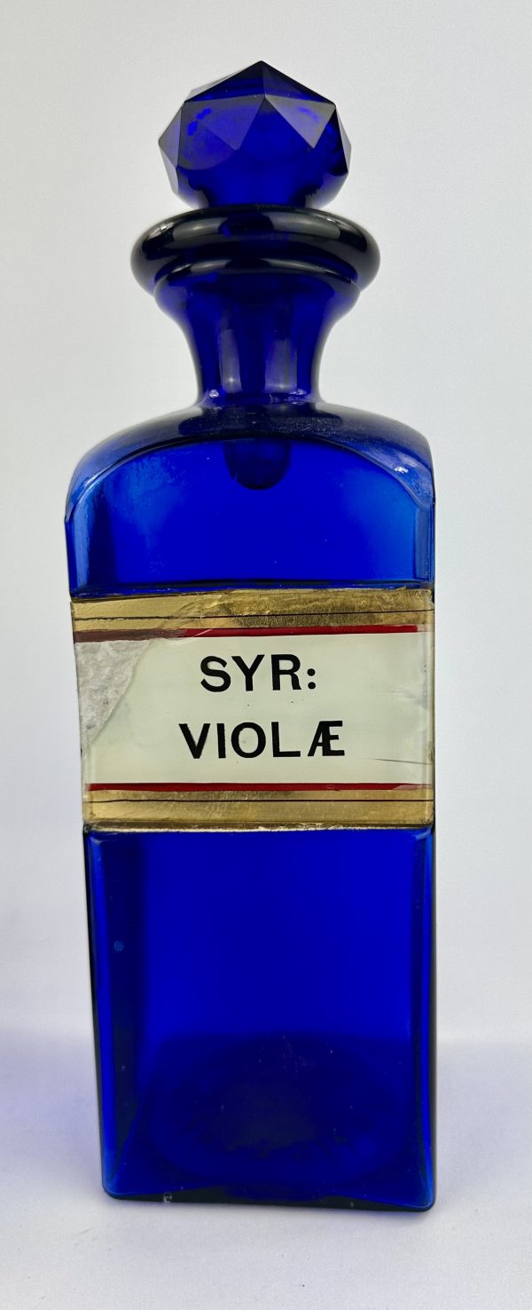 Cobalt Blue Glass Chemist Syrup Bottle
