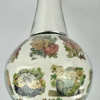 Antique Decalcomania Glass Witch Ball