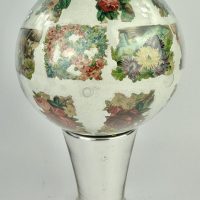Antique Decalcomania Glass Witch Ball