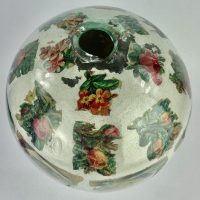 Antique Decalcomania Glass Witch Ball
