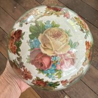 Antique Decalcomania Glass Witch Ball