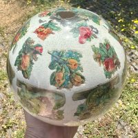 Antique Decalcomania Glass Witch Ball