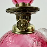 Antique Cranberry Glass Finger Oil Lamp Pair