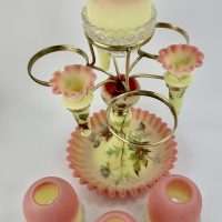 Burmese Glass Eperne Fairy Lamp Stand